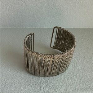 Elegant Silver Wire Cuff Bracelet
